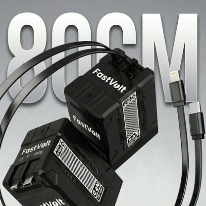 FastVolt 2-in-1 Retractable Fast GaN Charger Cable U
