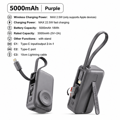FastVolt™ 5-in-1 Magnetic Wireless Power Bank