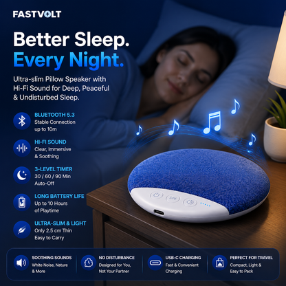 FastVolt™ SomniaWave Premium Pillow Speaker