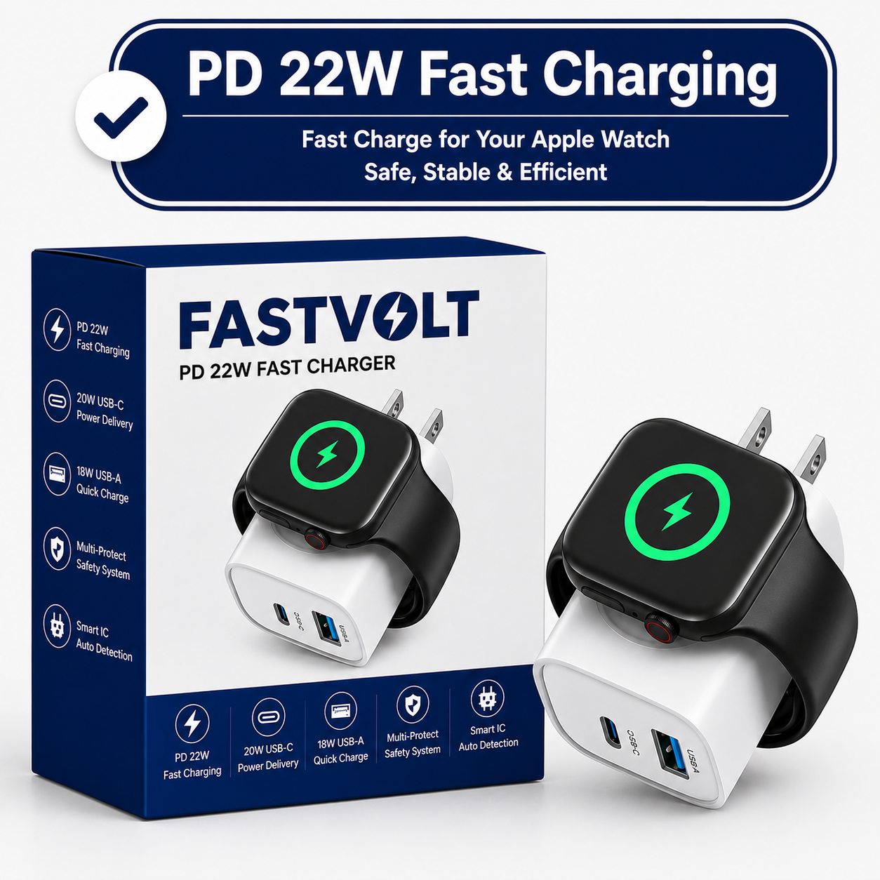 3-in-1 Magnetic Wireless Cordless PD USB-C Wall Charger
