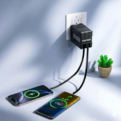 FastVolt 2-in-1 Retractable Fast GaN Charger Cable U