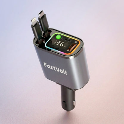 FastVolt™ - 4 In 1 Retractable Car Charger