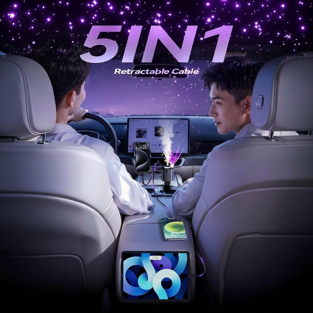 FastVolt™ - 4 In 1 Retractable Car Charger