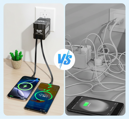 FastVolt 2-in-1 Retractable Fast GaN Charger Cable U