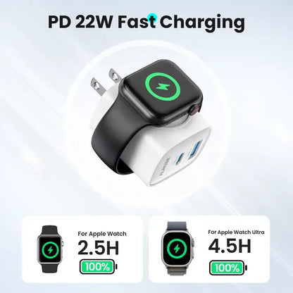 3-in-1 Magnetic Wireless Cordless PD USB-C Wall Charger