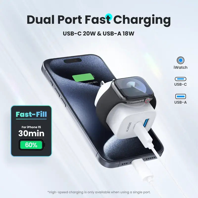 3-in-1 Magnetic Wireless Cordless PD USB-C Wall Charger